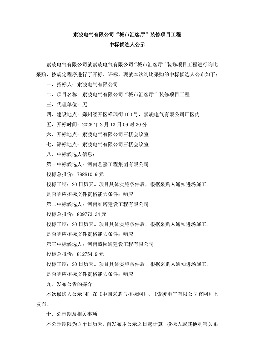 开云在线登录-开云（中国）
“城市汇客厅”装修项目工程 中标候选人公示